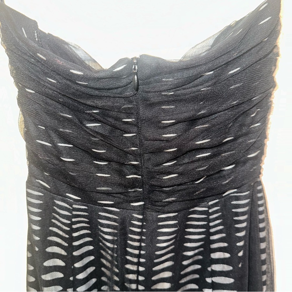 XOXO JRs 3 Black & White Polka Dot A-Line Cocktail 1950’s Retro Chiffon Dress - Picture 7 of 8